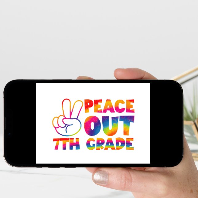 Peace Out Seventh Grade Tie Dye Last Day 7th Grade Announcement (Front Digital)