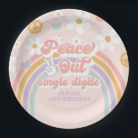 Peace Out Single Digits 10th Birthday Paper Plates<br><div class="desc">Peace Out single digits! Retro inspired 10th birthday plates with 70's style fonts and colors</div>