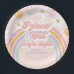 Peace Out Single Digits 10th Birthday Paper Plates<br><div class="desc">Peace Out single digits! Retro inspired 10th birthday plates with 70's style fonts and colors</div>