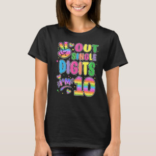 Peace Out Single Digits Im 10  Pop It 10th Bday Fi T-Shirt