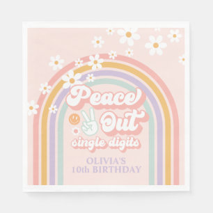 Peace Out Single Digits Pastel rainbow Napkins
