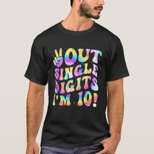 Peace Out Single Digits Retro Groovy 10th Birthday T-Shirt
