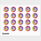 Peace out single digits tie dye 10th Birthday Classic Round Sticker (Sheet)