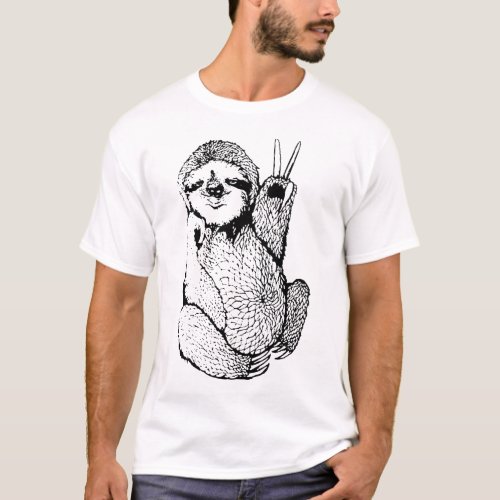 Peace Out Sloth Donated to Wildlife mens sloth men T_Shirt