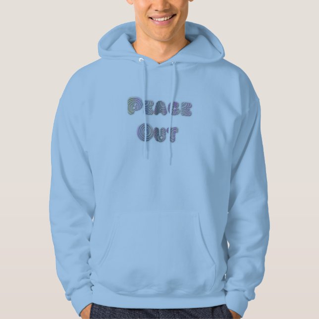 Peace Out Spiral Letters Hoodie (Front)
