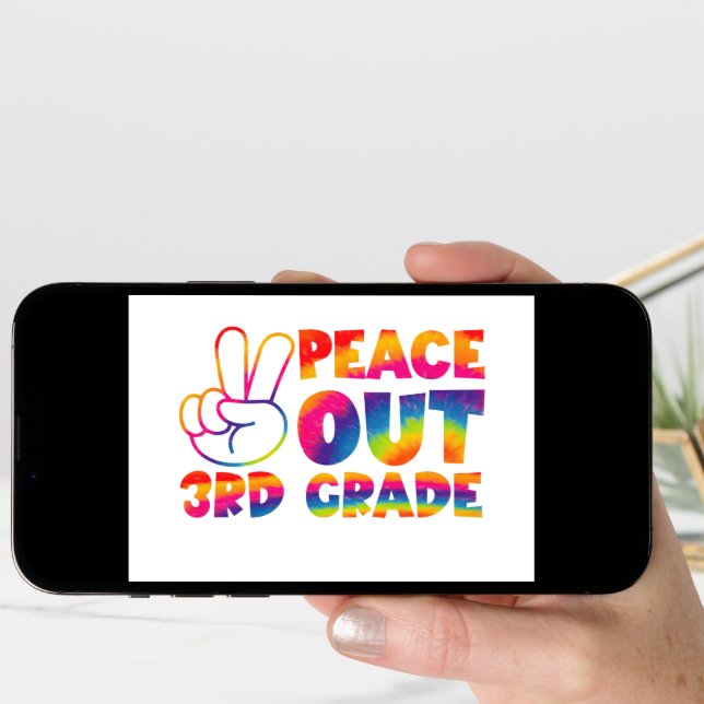 Peace Out Third Grade Tie Dye Last Day 3rd Grade  Announcement (Front Digital)