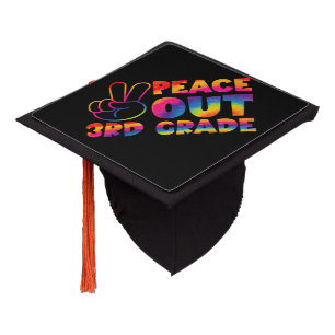 Peace Out Third Grade Tie Dye Last Day 3rd Grade  Graduation Cap Topper