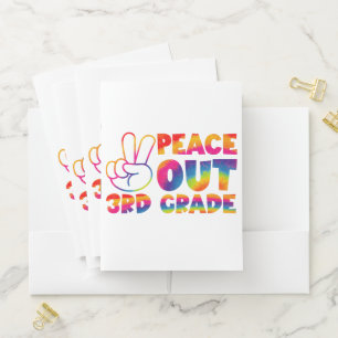 Peace Out Third Grade Tie Dye Last Day 3rd Grade Pocket Folder