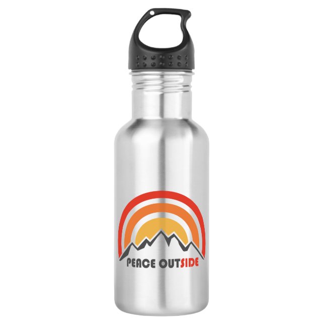 Peace Outside Stainless Steel Water Bottle (Front)
