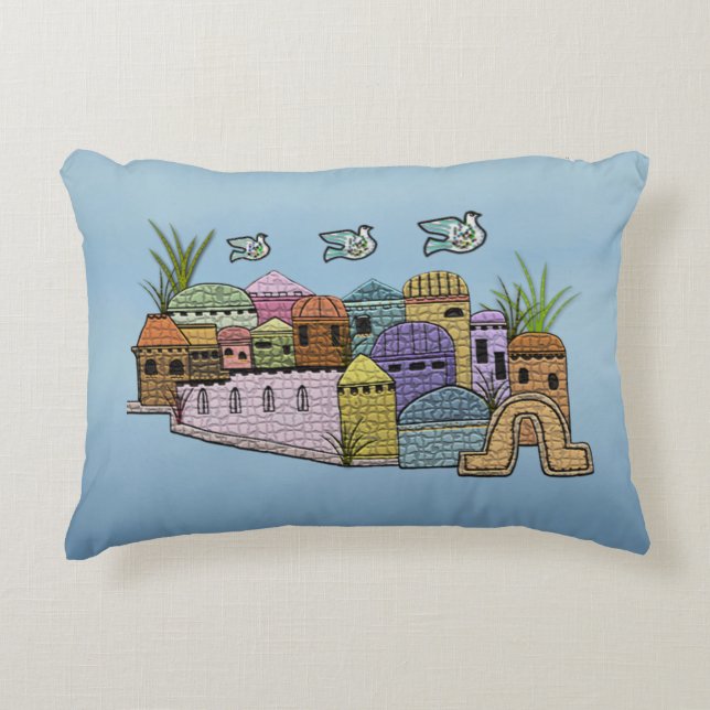 Peace over Jerusalem Pillow (Front)
