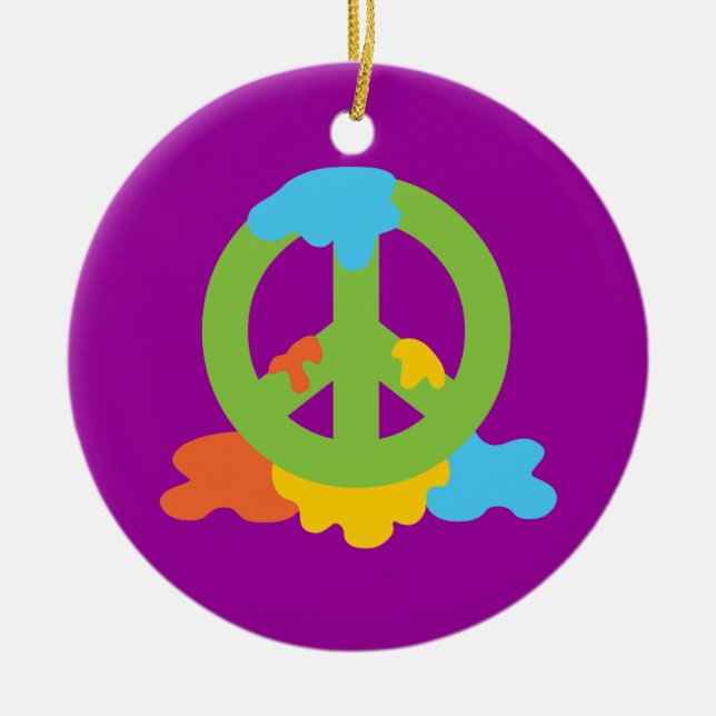 Peace Paint Ceramic Ornament (Front)