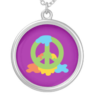 Peace Paint Silver Plated Necklace