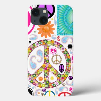 Peace & Paisley Collage Iphone 13 Case by StuffOrSomething at Zazzle