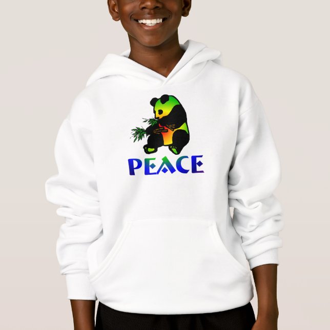 Peace Panda Bear Hoodie (Front)