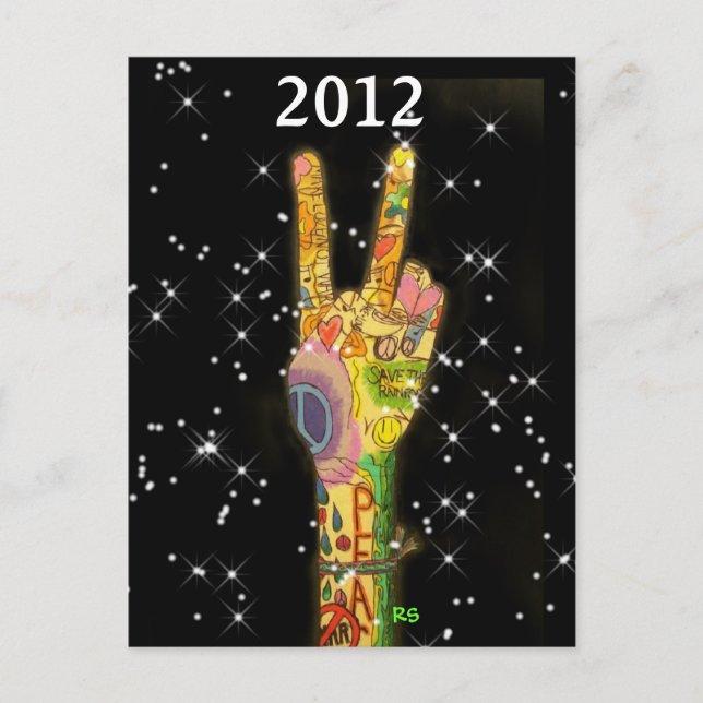 Peace Party New Year's 2012 Invitation Postcard (Front)