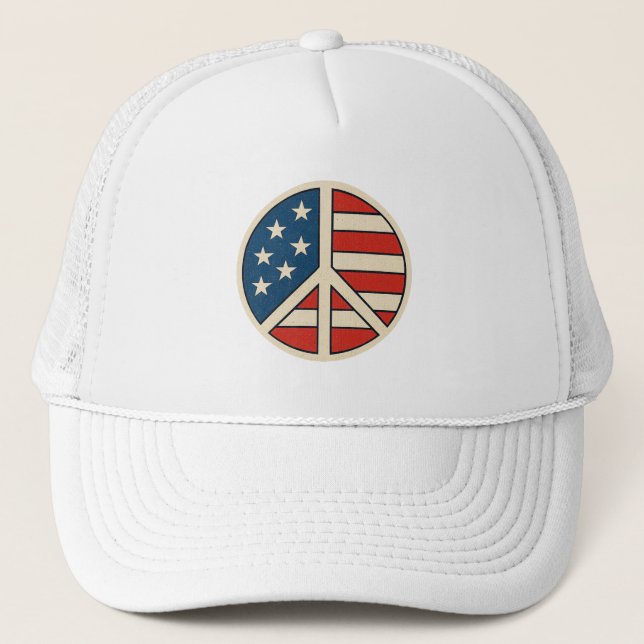 Peace & Patriotism Trucker Hat (Front)