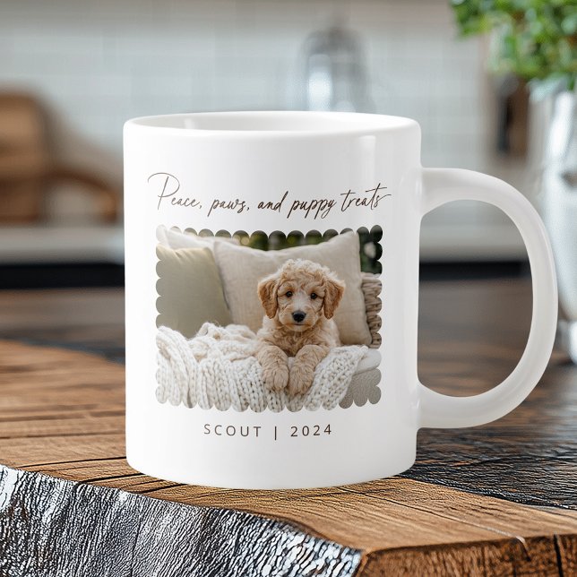 Peace Paws Puppy Treats Pet Dog Photo Giant Coffee Mug (Shown on a Jumbo mug)