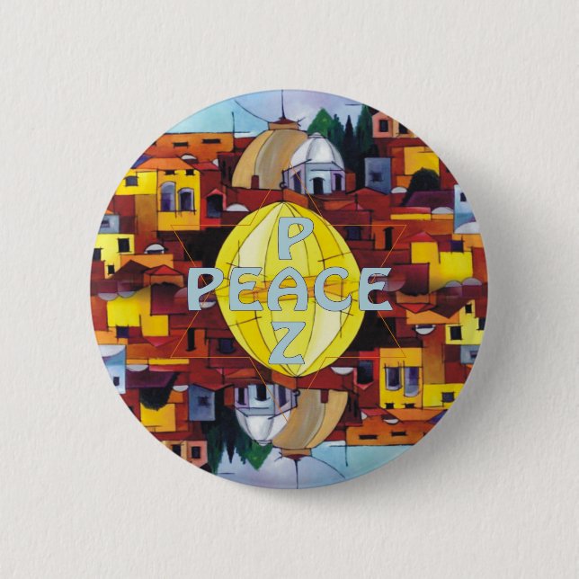 Peace-Paz Pinback Button (Front)