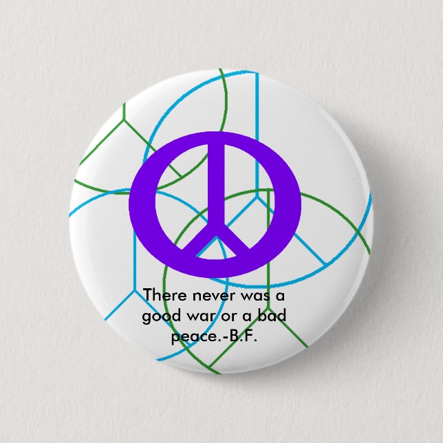 peace, peace, peace, peace, peace, There never ... Pinback Button (Front)