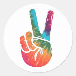 PEACE, PEACE SIGN CLASSIC ROUND STICKER