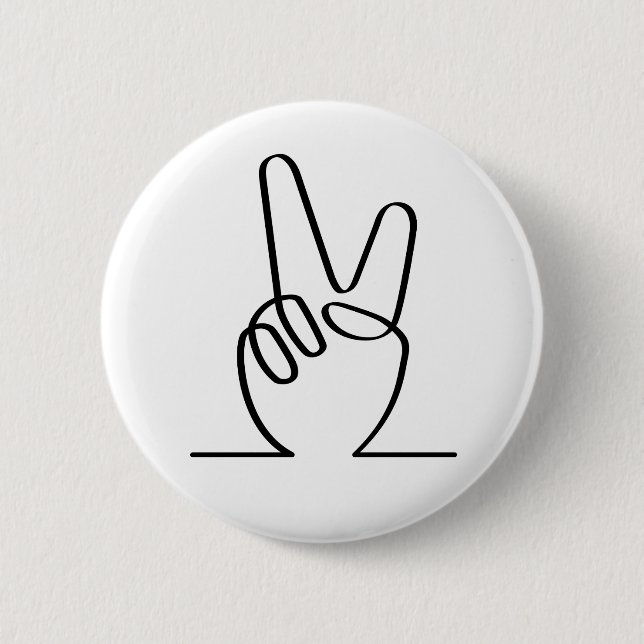 Peace peace symbol. V fingers for freedom. Button (Front)