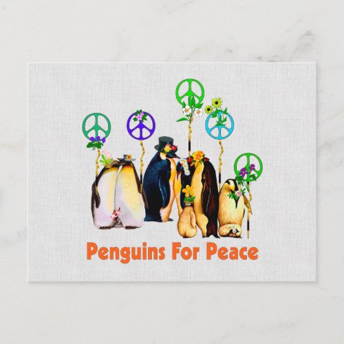 Peace Penguins Postcard