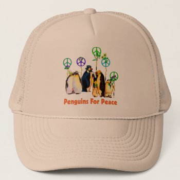 Peace Penguins Trucker Hat by orsobear at Zazzle