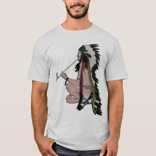 Peace Pipe Native American POPART Apparel T-Shirt