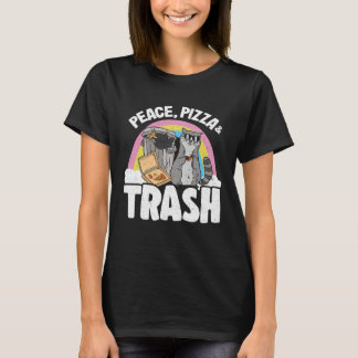 Peace, Pizza & Trash Can Rainbow Raccoon 3 T-Shirt
