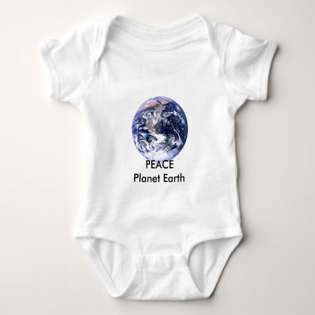 PEACE Planet Earth Day The MUSEUM Zazzle Gifts Baby Bodysuit (Front)
