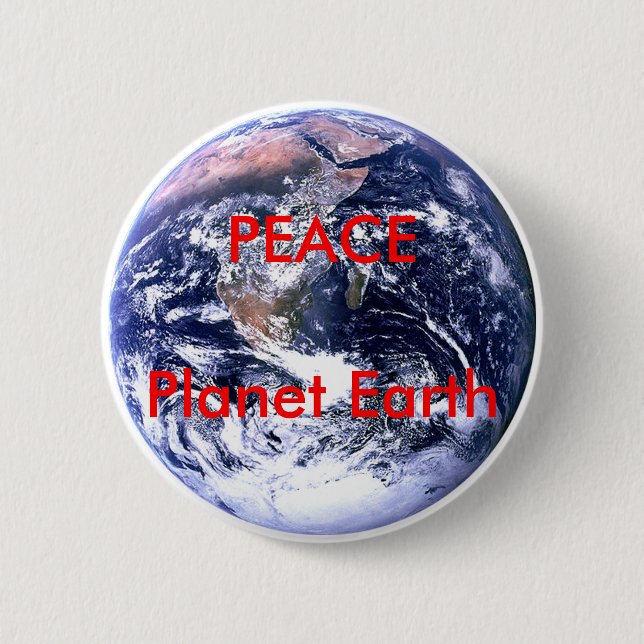 PEACE Planet Earth Day The MUSEUM Zazzle Gifts Button (Front)
