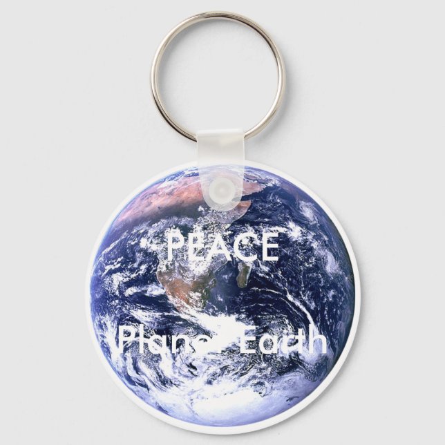 PEACE Planet Earth Day The MUSEUM Zazzle Gifts Keychain (Front)