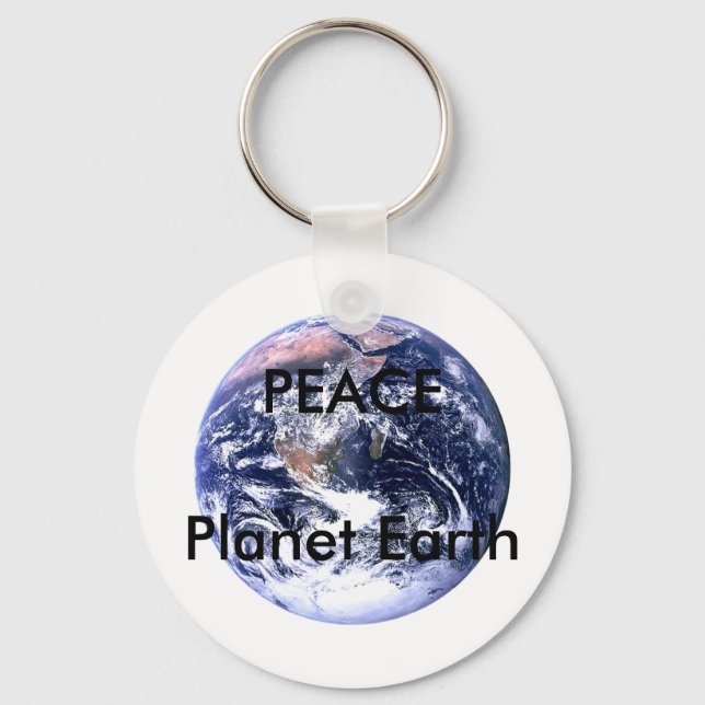 PEACE Planet Earth Day The MUSEUM Zazzle Gifts Keychain (Front)