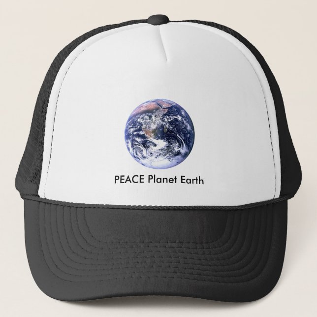 PEACE Planet Earth Day The MUSEUM Zazzle Gifts Trucker Hat (Front)