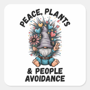 Peace, Plants and People Avoidance Square Sticker