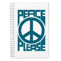 Peace Please Blue Lettering
