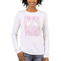 Peace Please Pink Outline Lettering