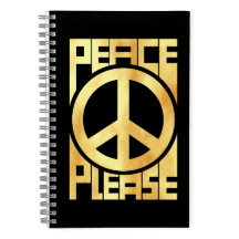 Peace Please Soft Gold Lettering