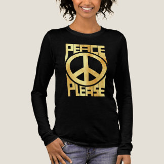 Peace Please Soft Gold Lettering Tri-Blend Shirt
