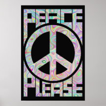Peace Please Trippy Color Lettering