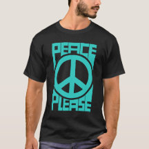 Peace Please Turquoise Lettering