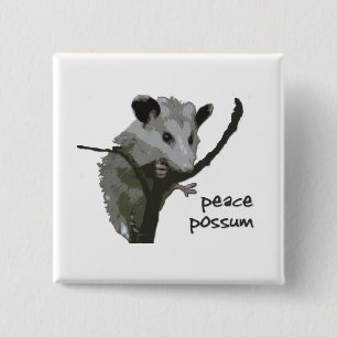 Peace Possum Pinback Button