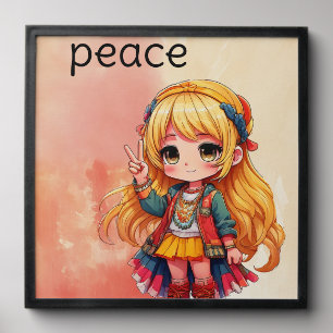Peace poster peel and stick photo tile