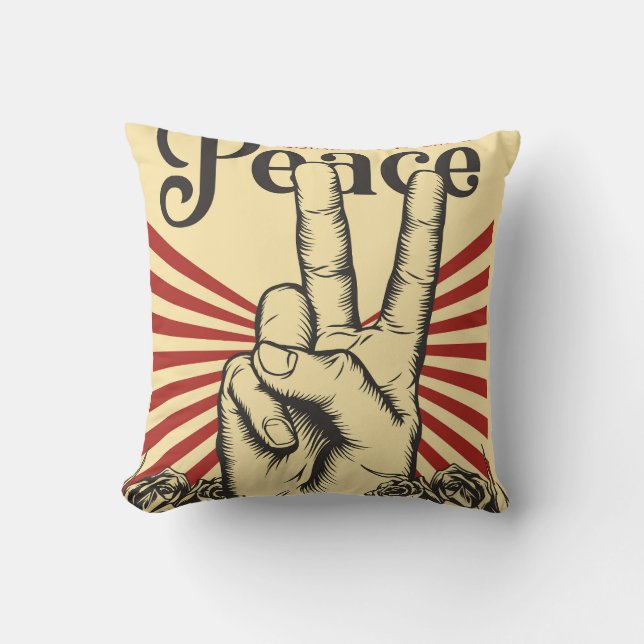  Peace Poster Throw Pillow (Front)