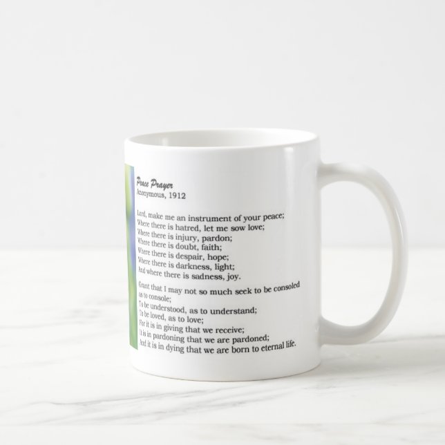 Peace Prayer Coffee Mug (Right)