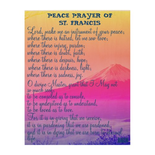 Peace Prayer of St Francis Wood Wall Art