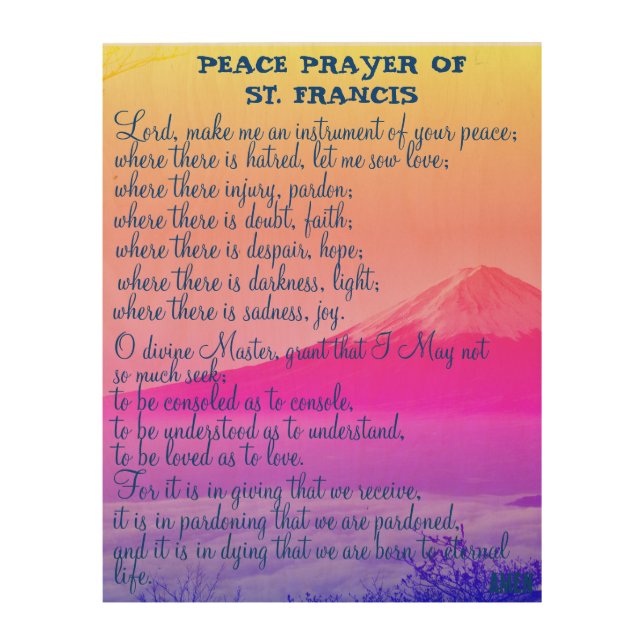 Peace Prayer of St. Francis Wood Wall Art (Front)