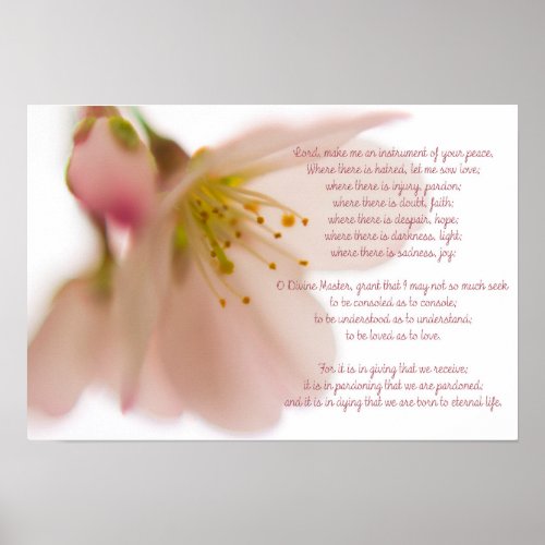 Peace Prayer Poster St Francis of Assisi Poster