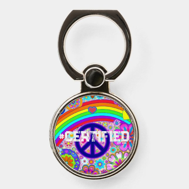 PEACE PRIDE #CERTIFIED PHONE RING STAND  (Front)