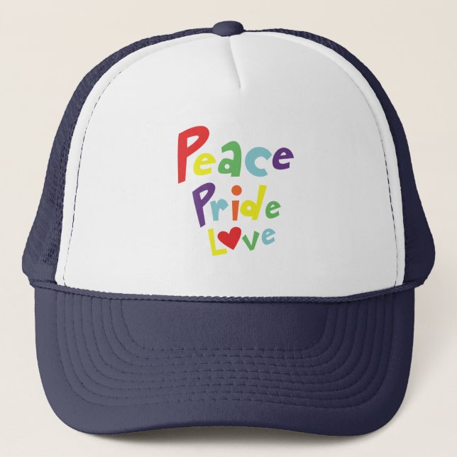Peace Pride Love Trucker Hat (Front)